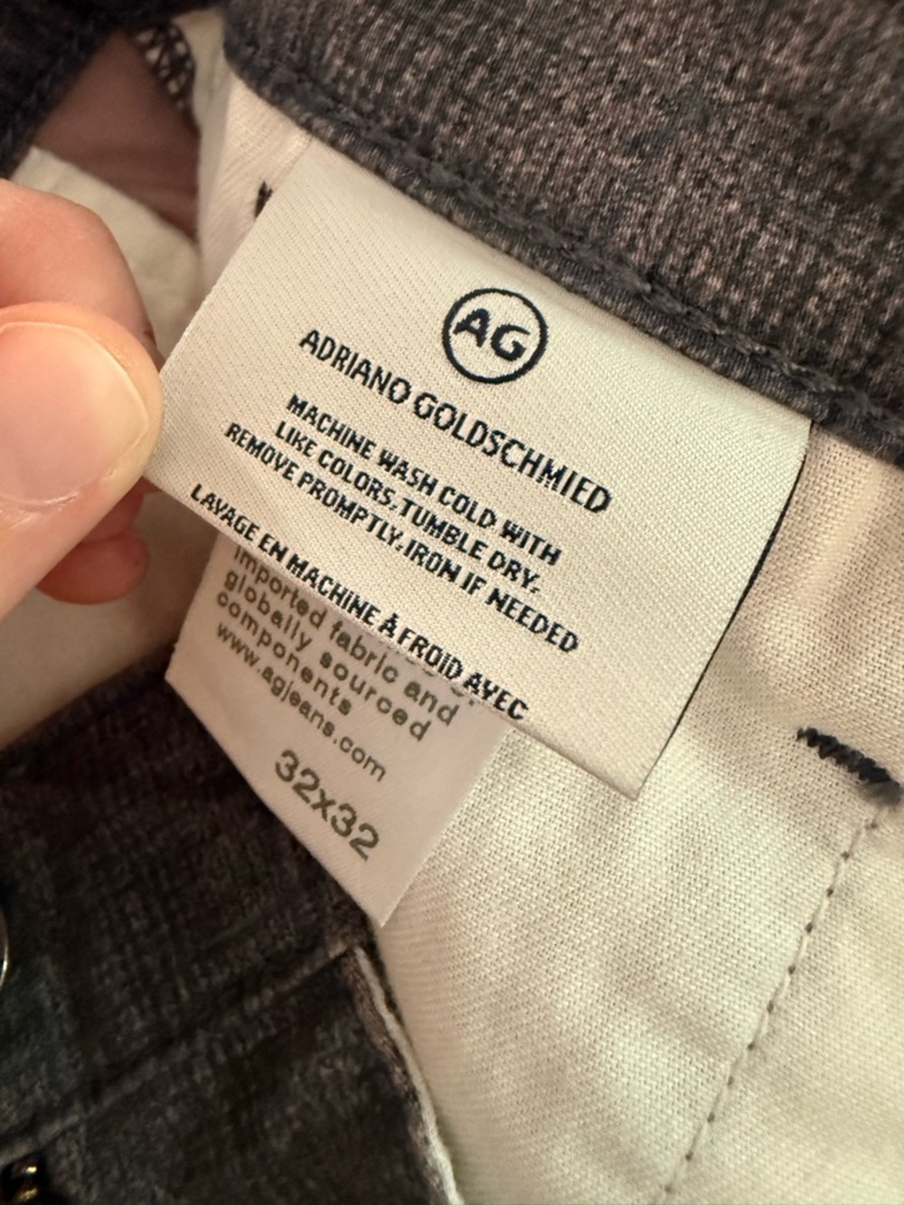 AG Adriano Goldschmied Jamison Skinny Chino Pants Plaid Grey Size 32x27 - Picture 5 of 9